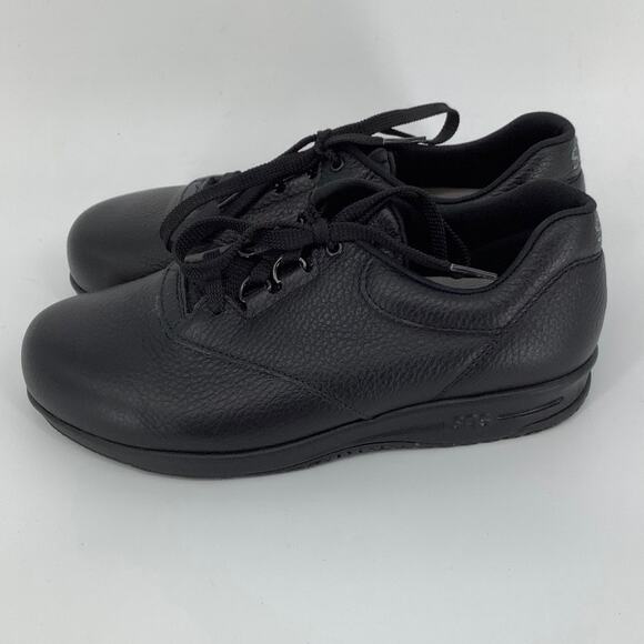 SAS Size 7WW Black Liberty Non Slip Lace Up Shoes Waterguard Leather P19-7 - Picture 3 of 11